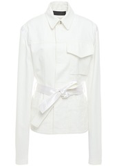 Haider Ackermann Woman Belted French Terry-paneled Cotton-canvas Jacket Ivory