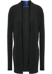 Haider Ackermann Woman Velvet-trimmed Ribbed Cotton And Wool-blend Cardigan Black