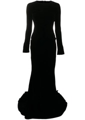 Haider Ackermann velvet-effect long-sleeved gown
