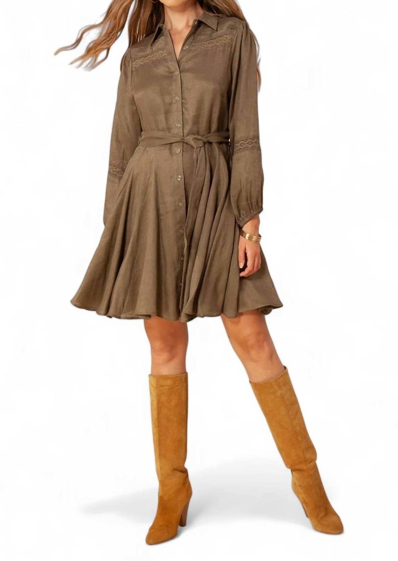 Hale Bob Floriana Belted Dress In Olive