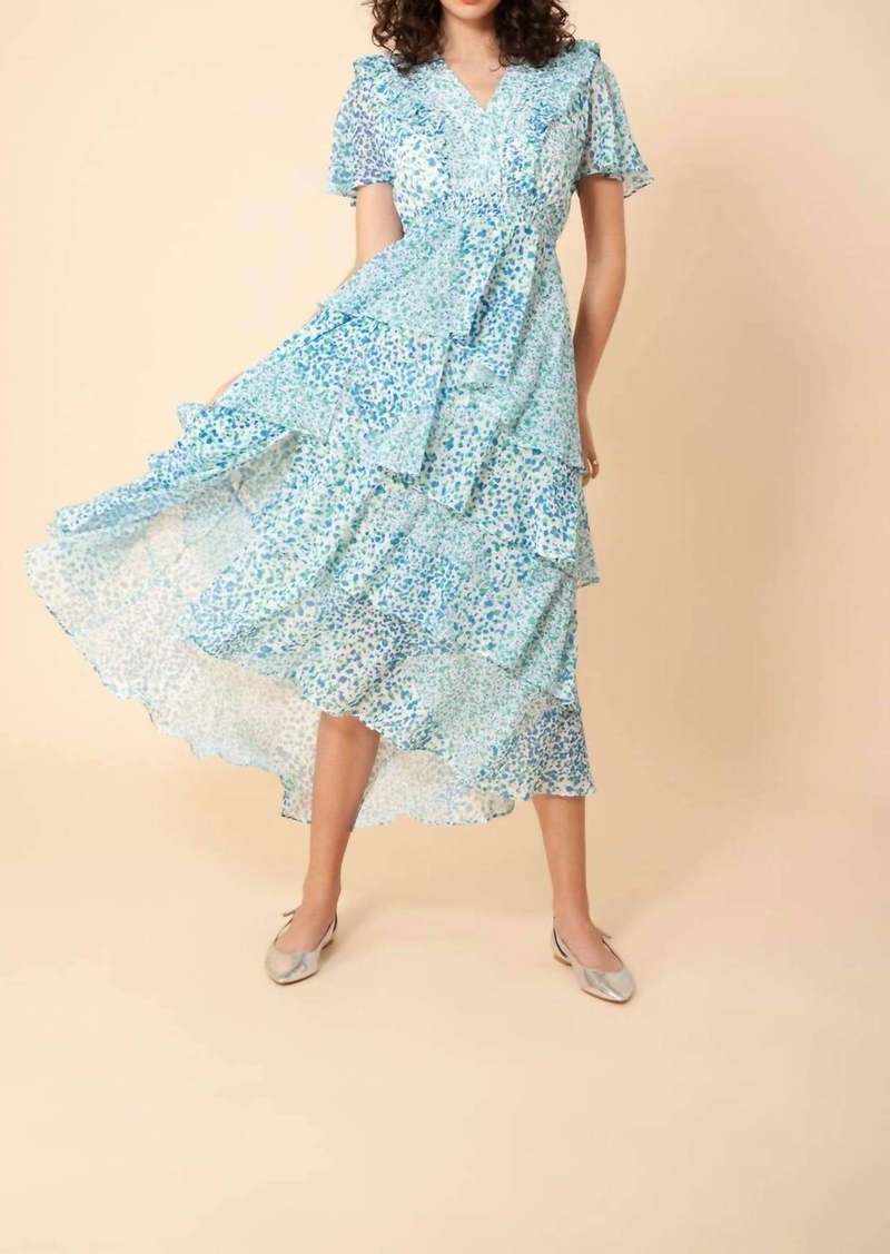 Hale Bob Sania Tiered Chiffon Maxi In Blue