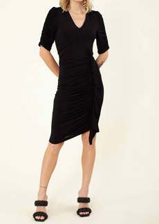 Hale Bob Solid Shirred Dress in Black
