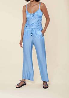 Hale Bob Solid Silk Pant In Blue