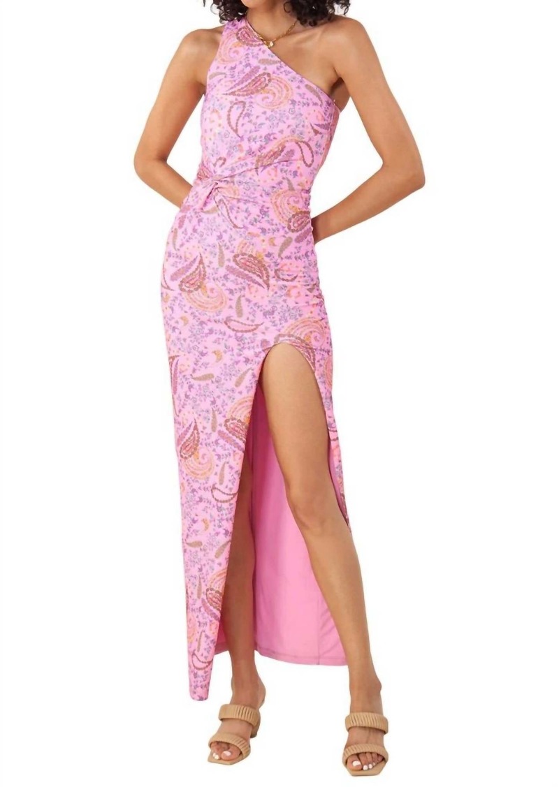 Hale Bob Stassie One Shoulder Maxi Dress In Pink