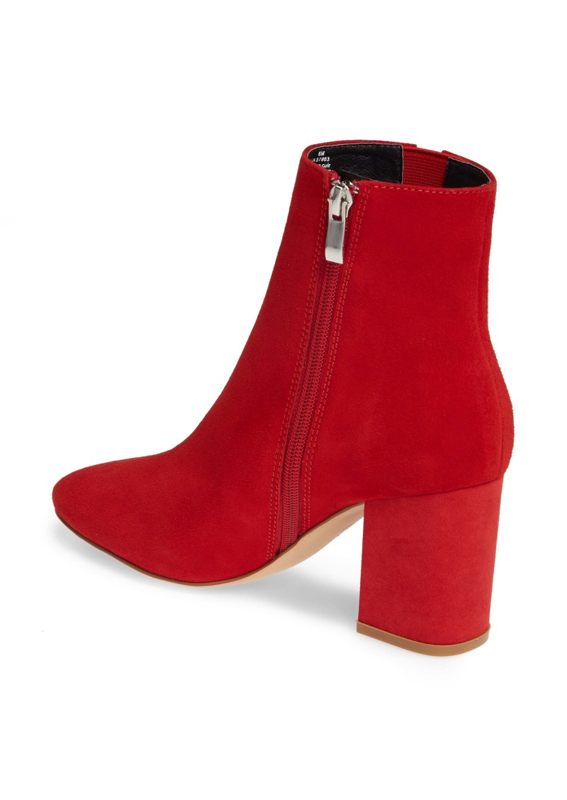 women's red block heel booties