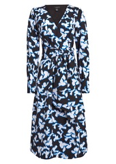 Halogen® Long Sleeve Wrap Midi Dress (Regular & Petite)