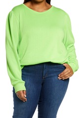 Halogen® Puff Sleeve Sweatshirt (Plus Size)