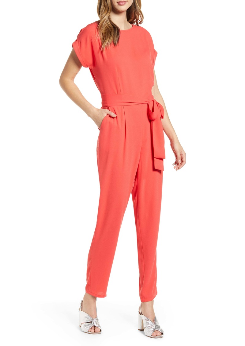 short sleeve petite jumpsuit