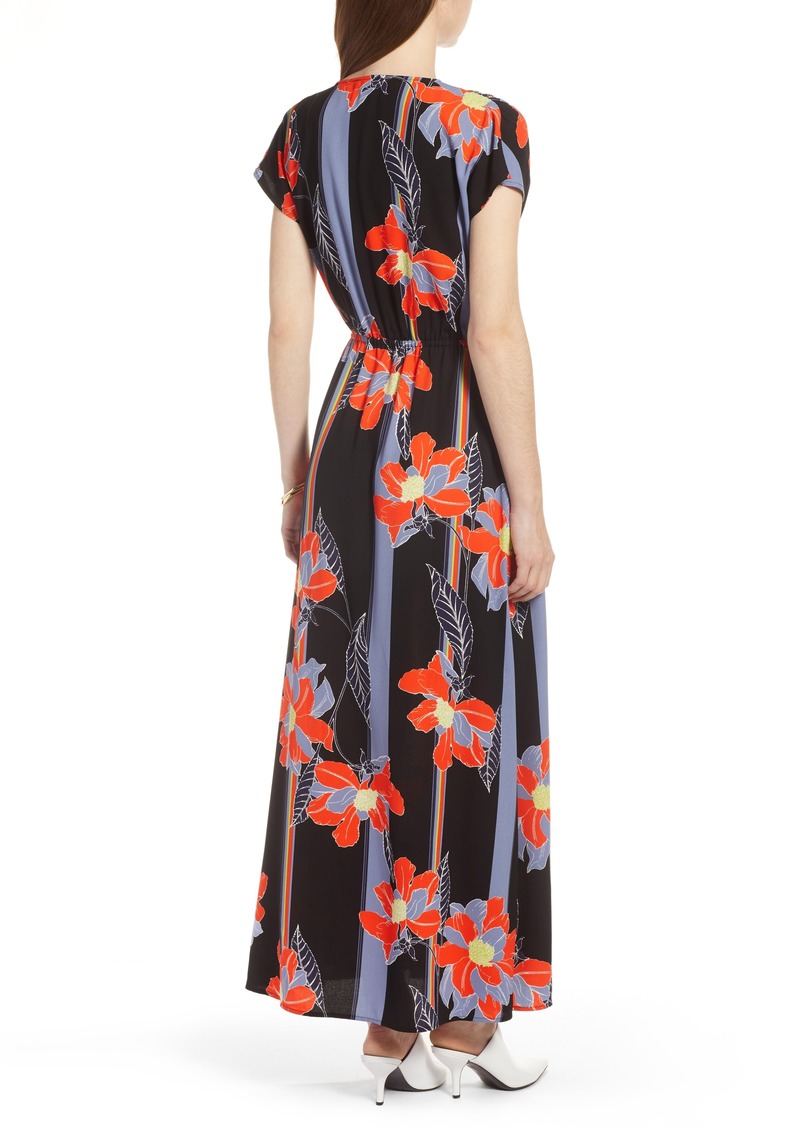 halogen v neck maxi dress