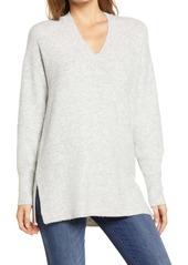 Halogen® Cozy V-Neck Tunic Sweater