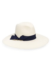 Halogen® Wide Grosgrain Band Straw Panama Hat
