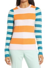 Halogen® x Atlantic-Pacific Mix Stripe Puff Sleeve Sweater