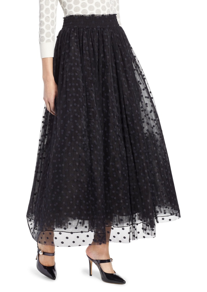 dotted tulle maxi skirt