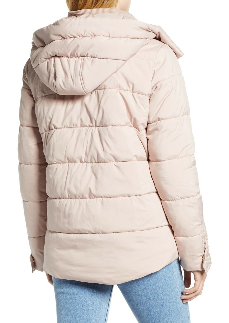 halogen hooded puffer jacket