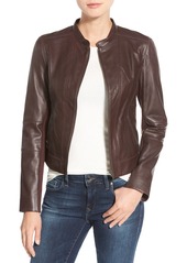 Halogen® Seam Detail Leather Jacket