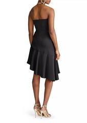 Halston Beverly Satin Halterneck Minidress