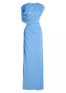 Halston Casi Draped Jersey Gown