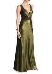 Halston Cassandra Sequined & Barbell-Embellished Gown