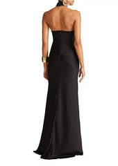 Halston Emie Satin Halterneck Gown