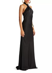 Halston Emie Satin Halterneck Gown