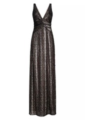 Halston Esra Sequined V-Neck Gown