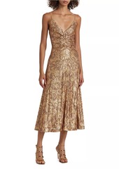 Halston Essence Leo Sequin Midi-Dress