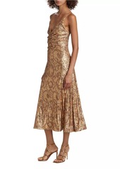 Halston Essence Leo Sequin Midi-Dress