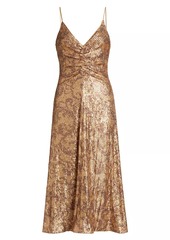 Halston Essence Leo Sequin Midi-Dress