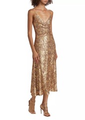 Halston Essence Leo Sequin Midi-Dress