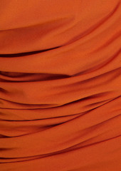 Halston - Aliana off-the-shoulder ruched jersey mini dress - Orange - US 2