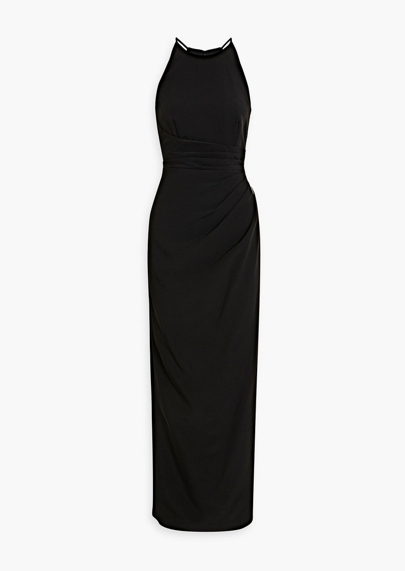 Halston - Annika embellished draped crepe gown - Black - US 2
