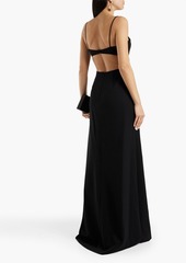 Halston - Asher asymmetric cutout stretch-crepe gown - Black - US 2