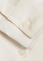 Halston - Belted satin-crepe midi shirt dress - Neutral - US 0