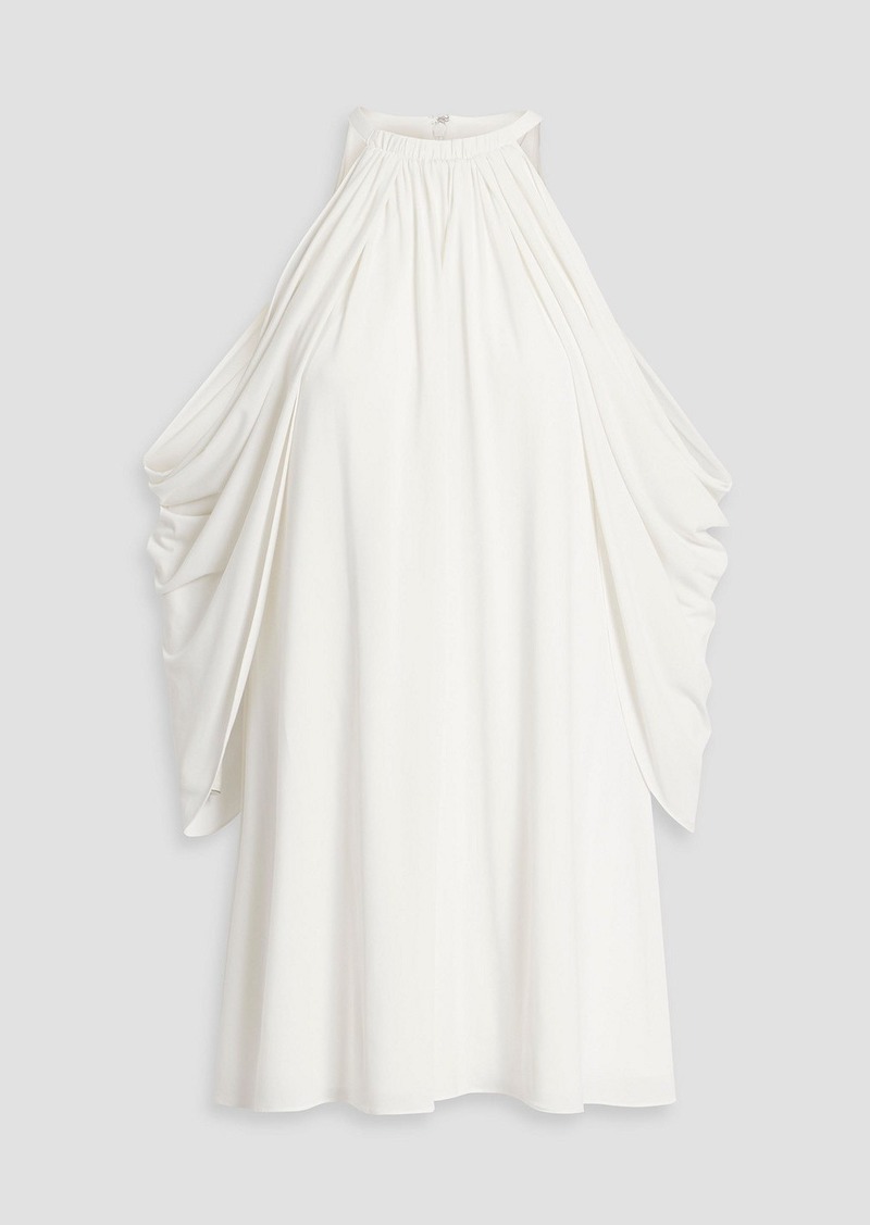 Halston - Elsie cold-shoulder stretch-jersey mini dress - White - US 4