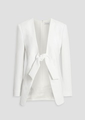 Halston - Jemma tie-front crepe blazer - White - US 8