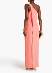 Halston - Juli one-shoulder layered crepe wide-leg jumpsuit - Orange - US 0