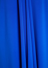 Halston - Knotted stretch-jersey halterneck dress - Blue - US 6