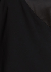 Halston - Leigh one-shoulder satin-paneled crepe mini dress - Black - US 14