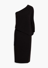 Halston - Lois one-shoulder draped stretch-crepe dress - Black - US 8