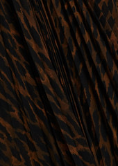 Halston - Mariana pleated leopard-print georgette halterneck gown - Animal print - US 2