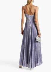 Halston - Maycee pleated metallic jersey gown - Purple - US 12