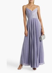 Halston - Maycee pleated metallic jersey gown - Purple - US 12