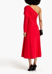 Halston - One-sleeve stretch-jersey midi dress - Red - XS