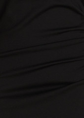 Halston - Skyler one-sleeve asymmetric crepe midi dress - Black - XS
