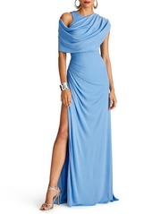 HALSTON Casi Ruched Jersey Evening Gown