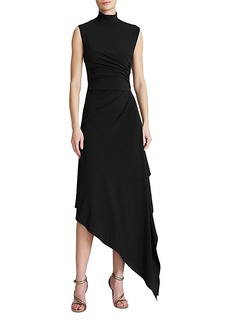 Halston Layla Asymmetric Midi Dress