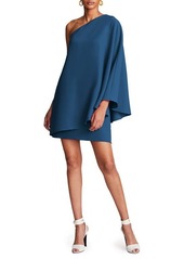 HALSTON Melina One-Shoulder Crepe Cocktail Dress