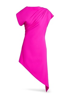 Halston Perri Crepe Asymmetric Dress