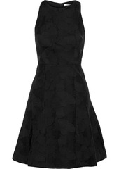 Halston - Embroidered crinkled-organza mini dress - Black - US 10