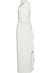 Halston Woman Io One-shoulder Draped Crepe Gown Off-white